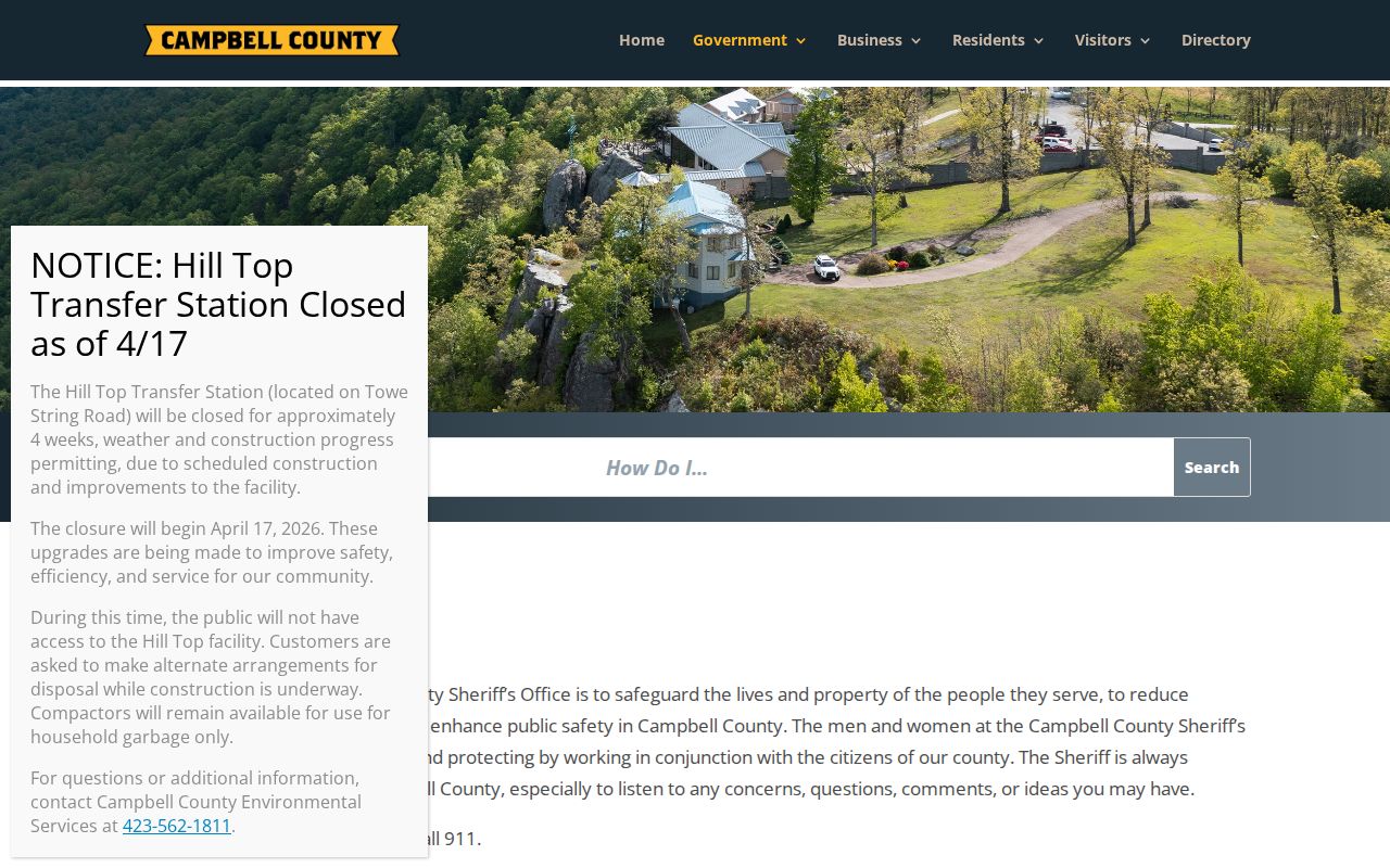 Campbell County Sheriff contact for arrest and detention records